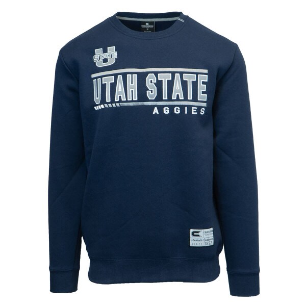 Utah State Aggies Navy Fleece-Lined Crew Sweatshirt